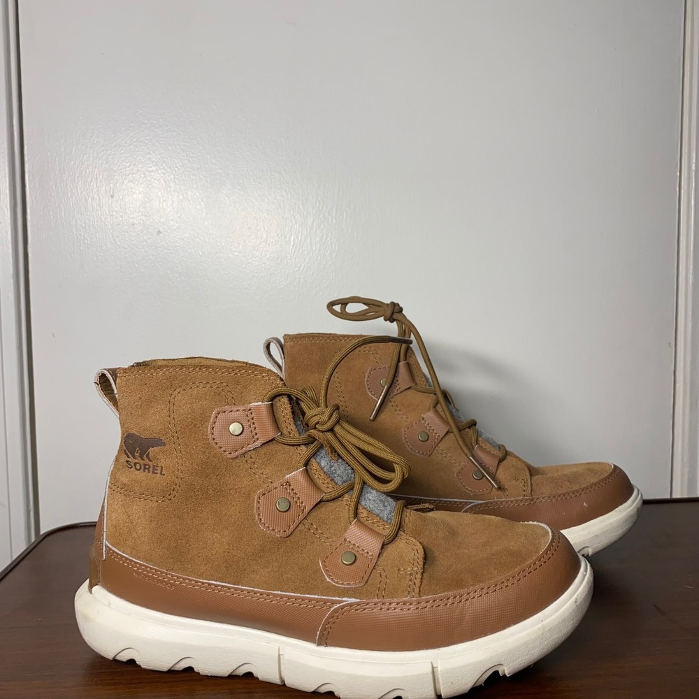 Sorel Explorer Waterproof Suede Boots Tan‎ Brown Womens 7.5
